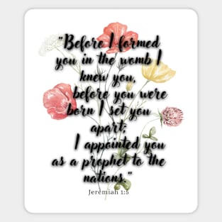 Jeremiah 1:5 Bible Verse. Magnet